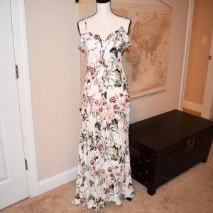 Lulu's Bloom on Ivory Floral Maxi Dress  NWT